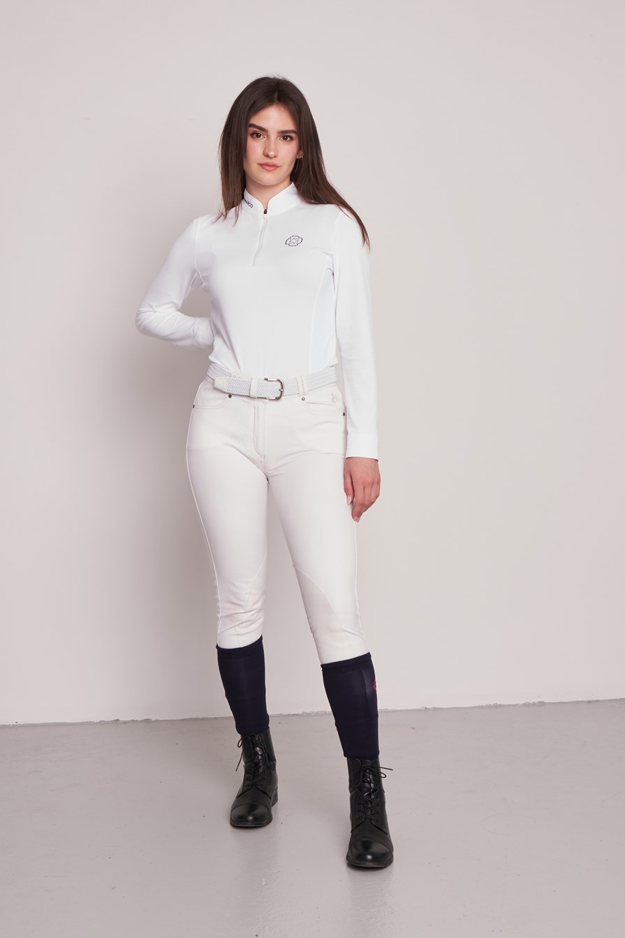 PAOLA WHITE POLO DA CONCORSO DONNA MANICA LUNGA