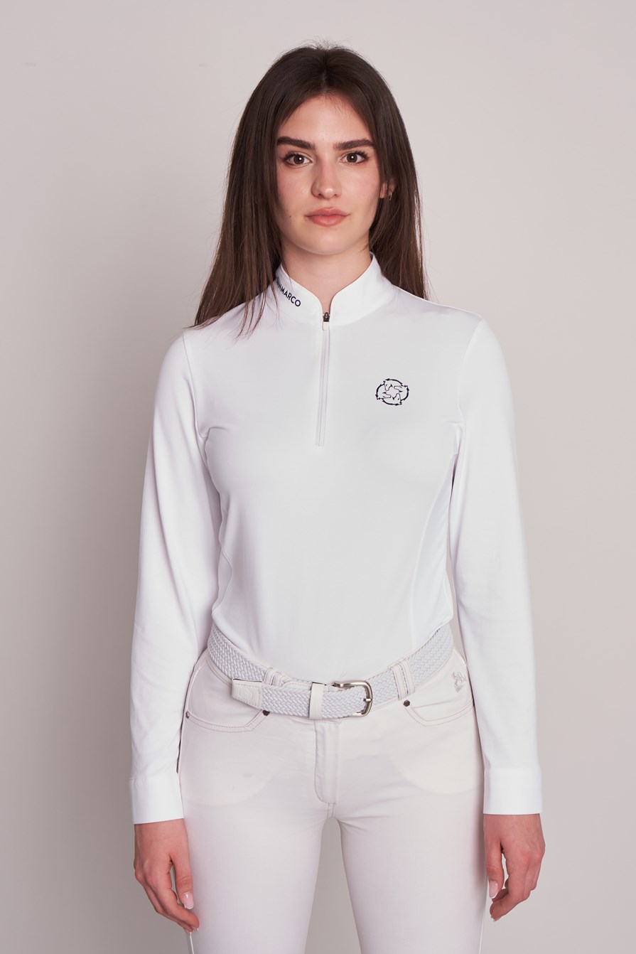 PAOLA WHITE POLO DA CONCORSO DONNA MANICA LUNGA