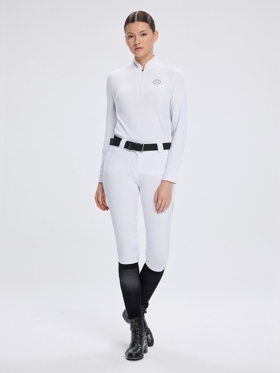 PAOLA WHITE WOMEN'S COMPETITION POLO LONG SLEEVE