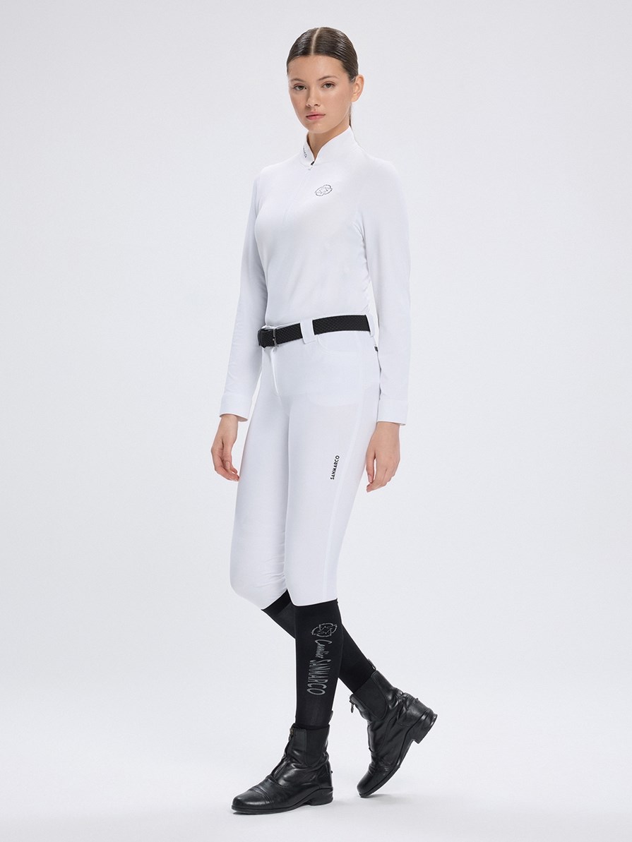 PAOLA WHITE WOMEN'S COMPETITION POLO LONG SLEEVE