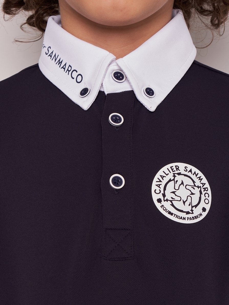 PAOLO-JR NAVY/WHITE ERKEK ÇOCUK UZUN KOL YARIŞMA POLO