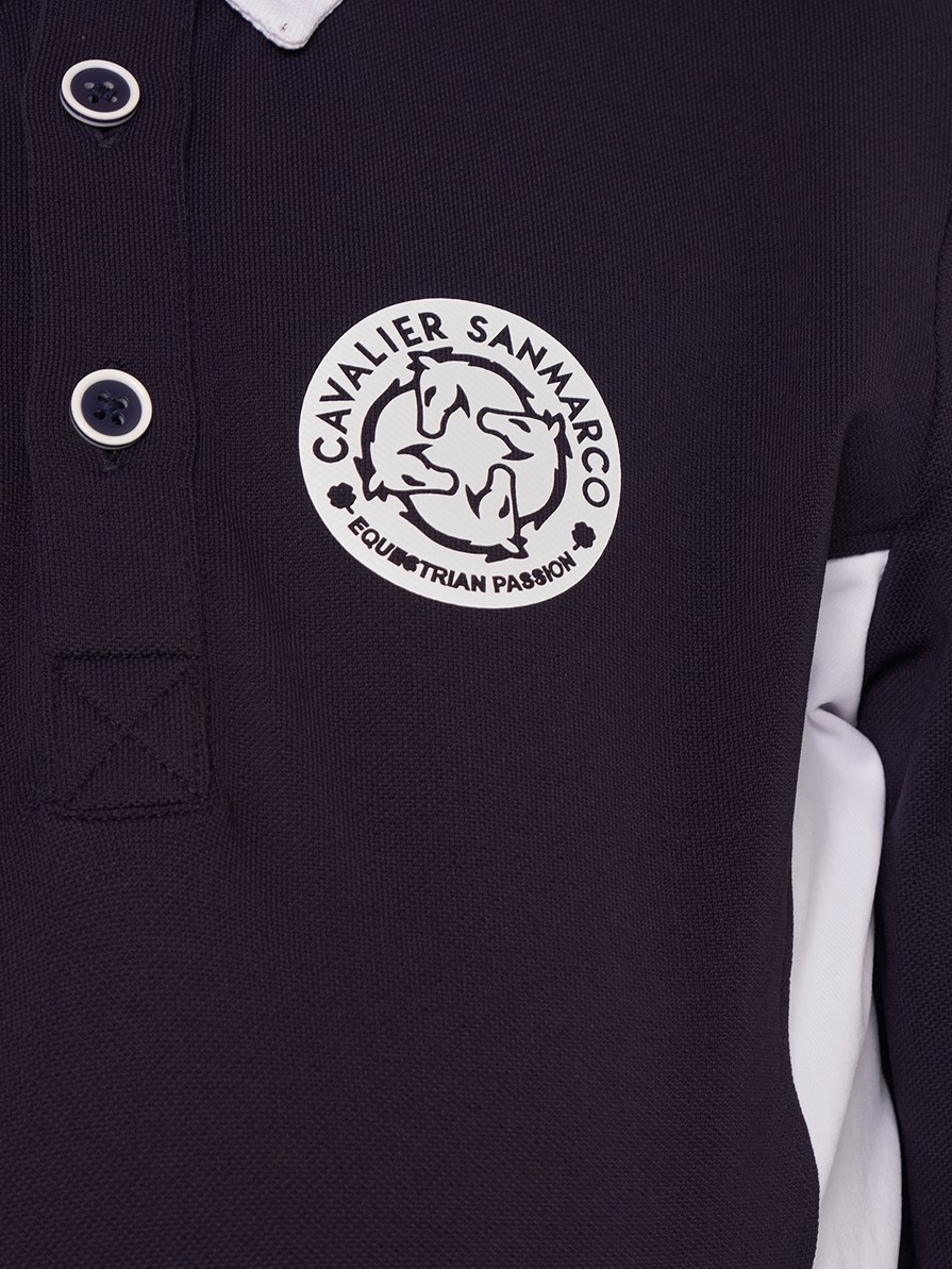 PAOLO-JR NAVY/WHITE ERKEK ÇOCUK UZUN KOL YARIŞMA POLO