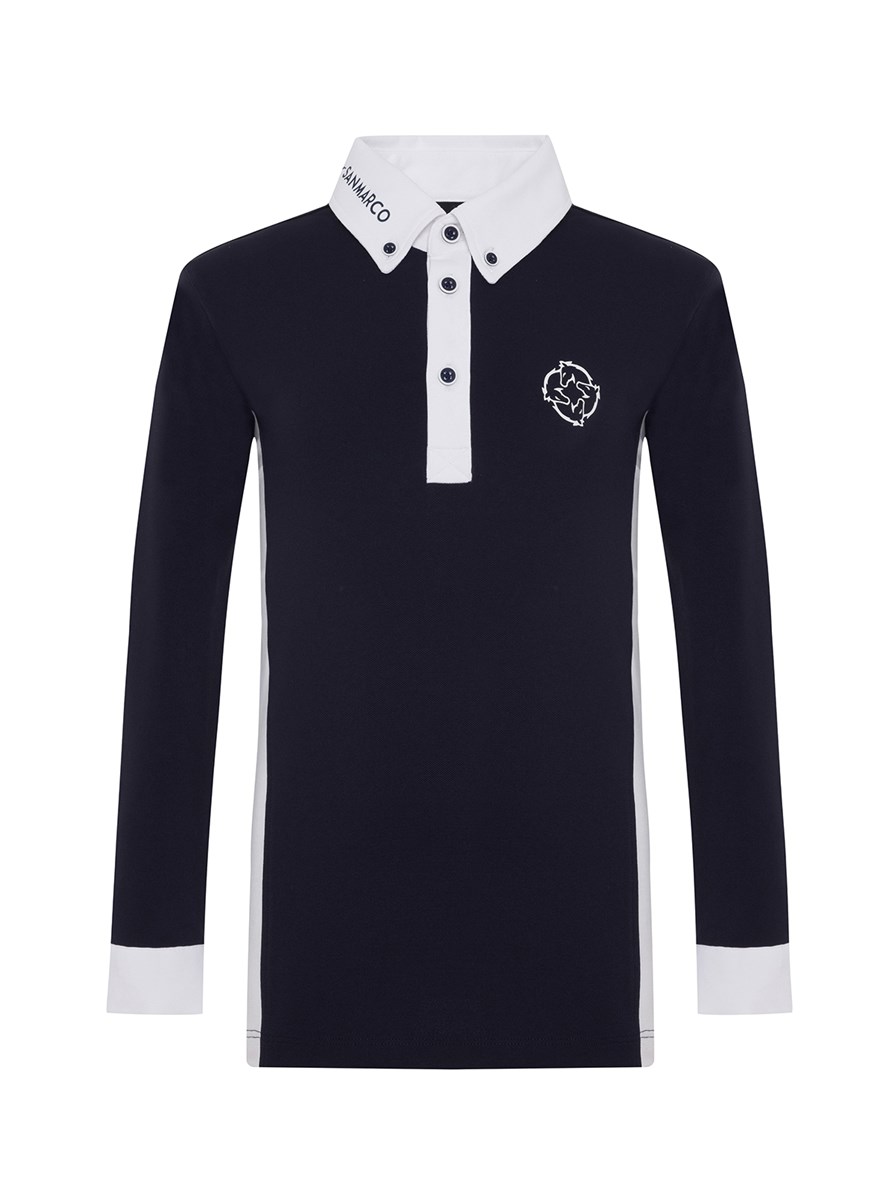 PAOLO-JR NAVY/WHITE POLO DA CONCORSO RAGAZZO MANICA LUNGA