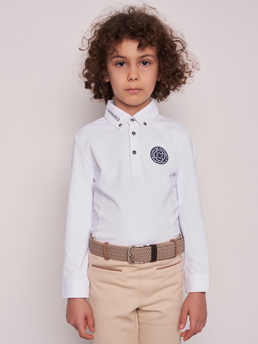 PAOLO-JR WHITE ERKEK ÇOCUK UZUN KOL YARIŞMA POLO