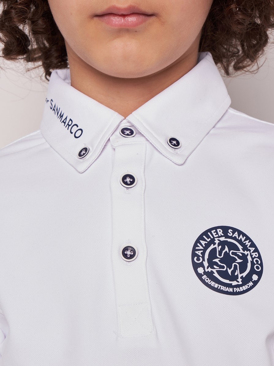 PAOLO-JR WHITE ERKEK ÇOCUK UZUN KOL YARIŞMA POLO