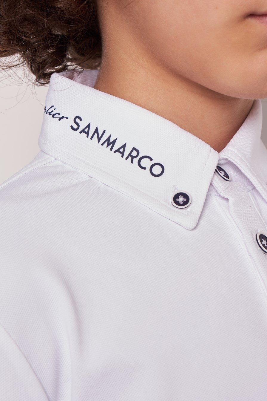 PAOLO-JR WHITE POLO DA CONCORSO RAGAZZO MANICA LUNGA