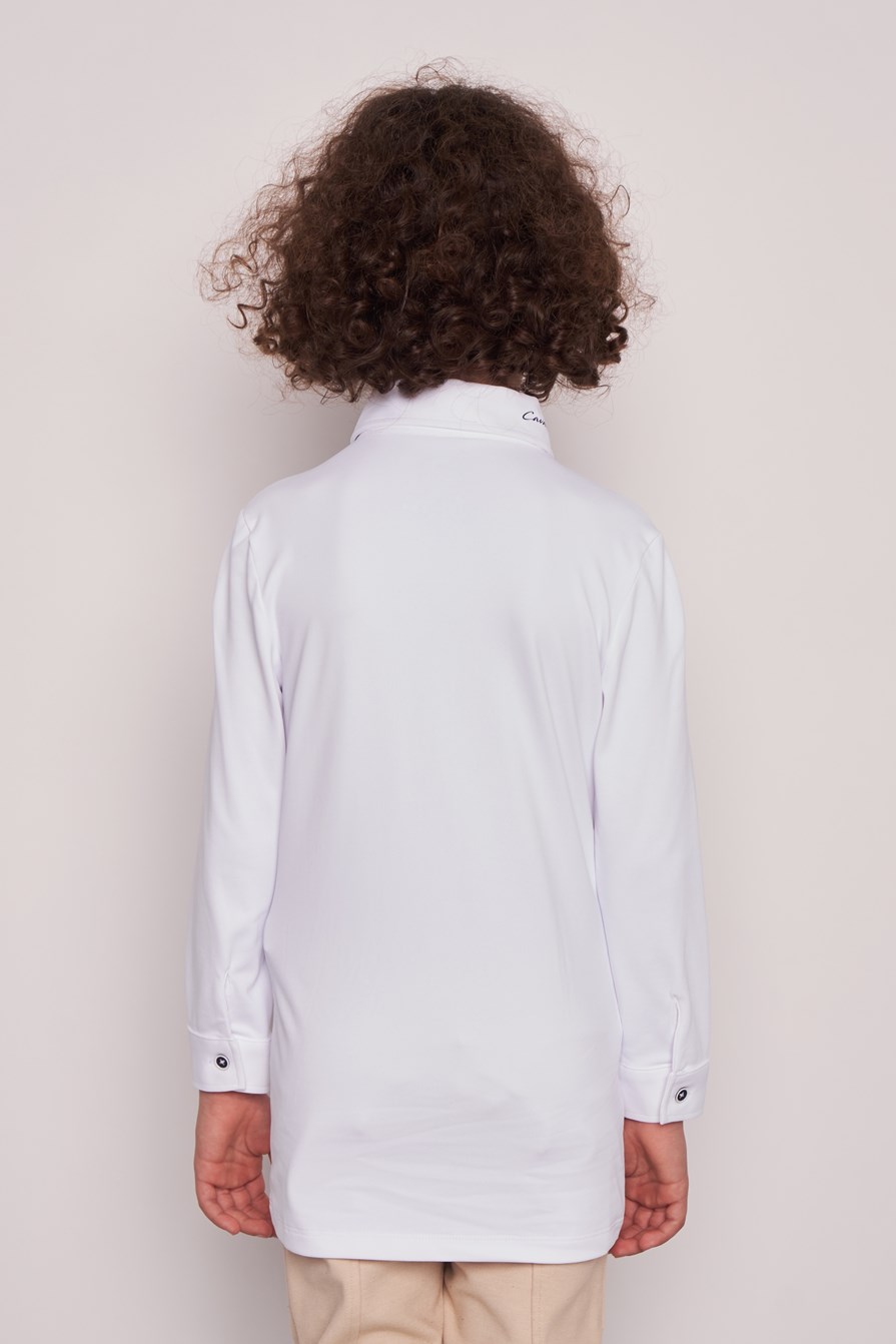 PAOLO-JR WHITE POLO DA CONCORSO RAGAZZO MANICA LUNGA