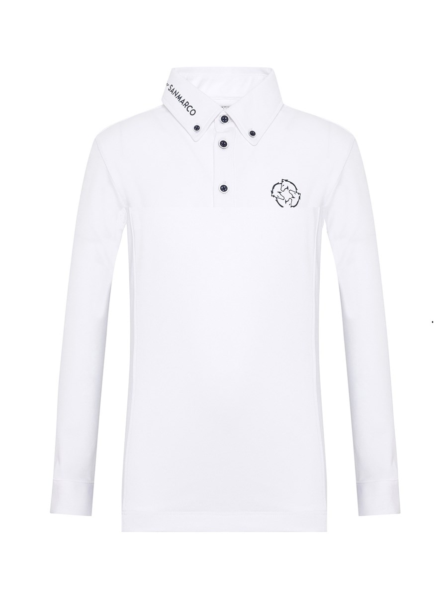 PAOLO-JR WHITE POLO DA CONCORSO RAGAZZO MANICA LUNGA