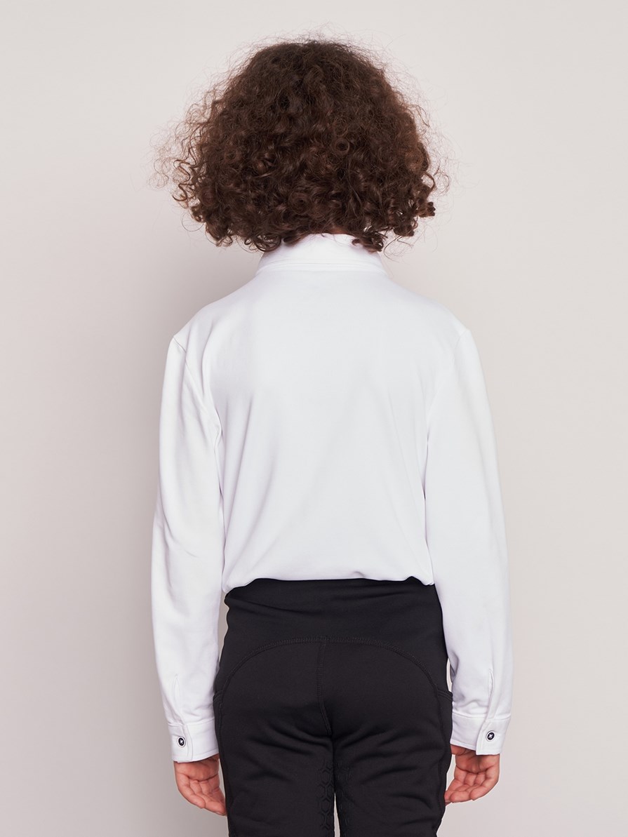 PAOLO-JR WHITE/NAVY ERKEK ÇOCUK UZUN KOL YARIŞMA POLO