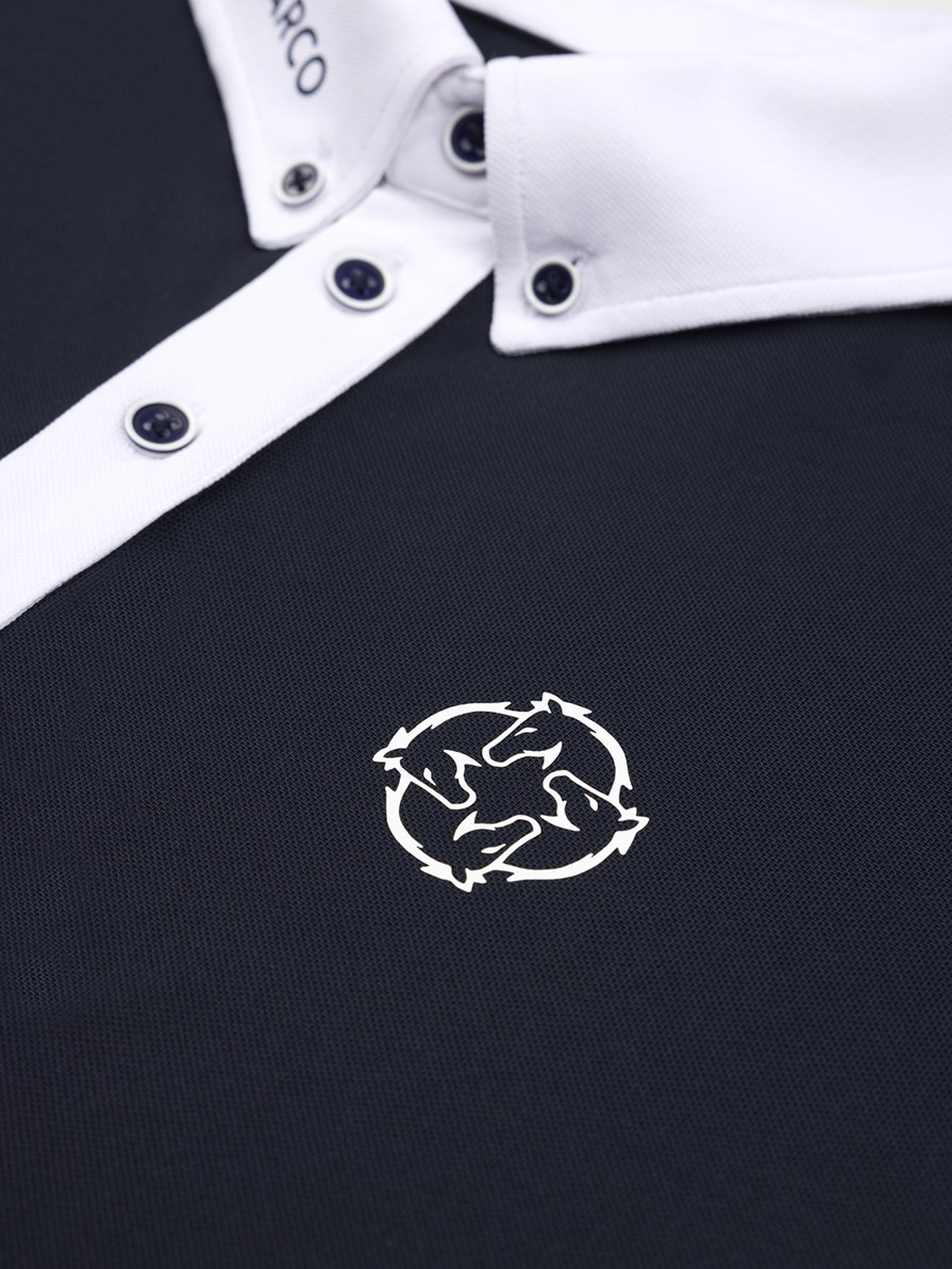 PAOLO NAVY/WHITE POLO DA CONCORSO UOMO MANICA LUNGA