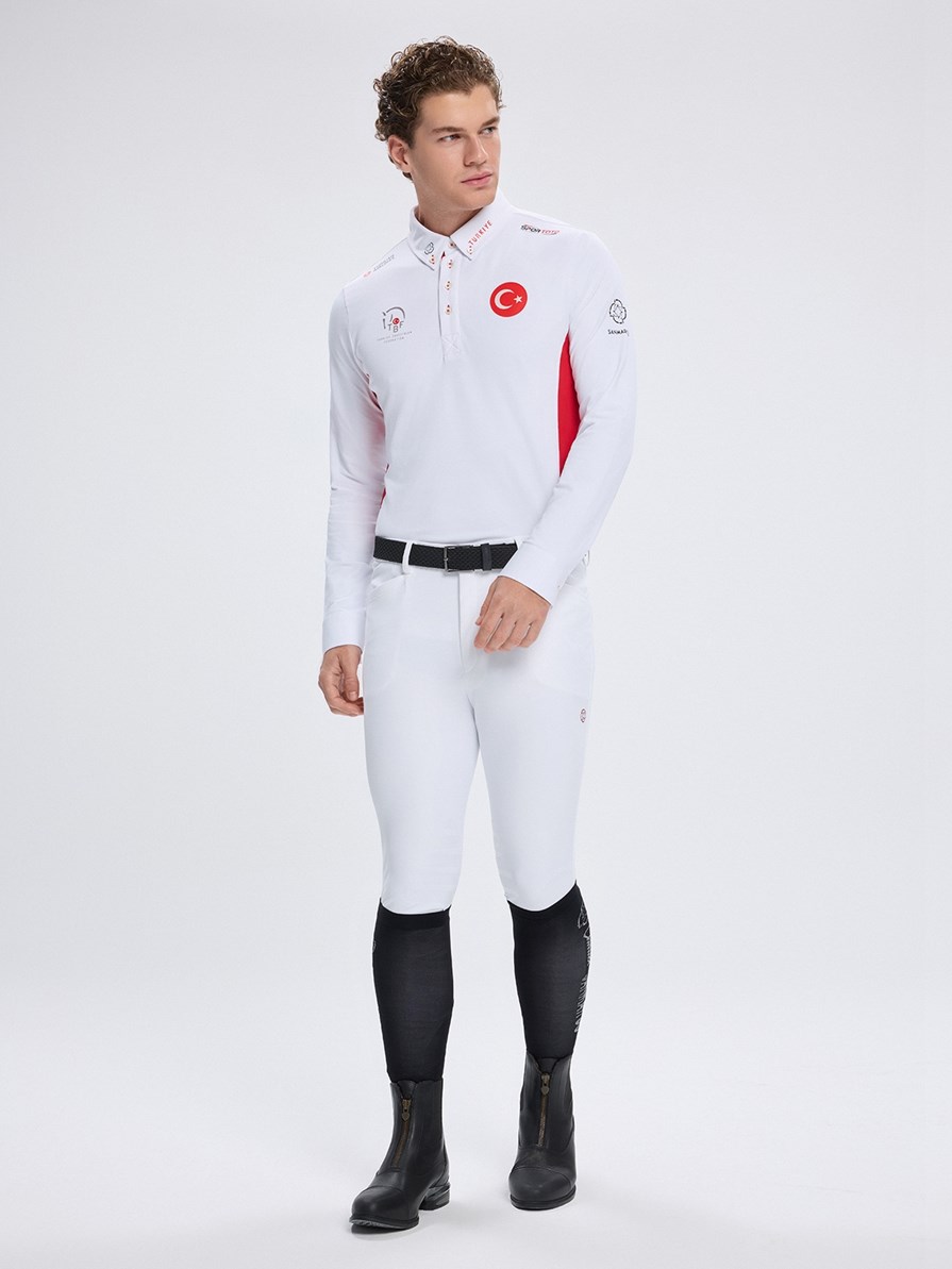 PAOLO-TBF WHITE/RED MEN'S COMPETITION POLO LONG SLEEVE X TEAM TÜRKİYE 