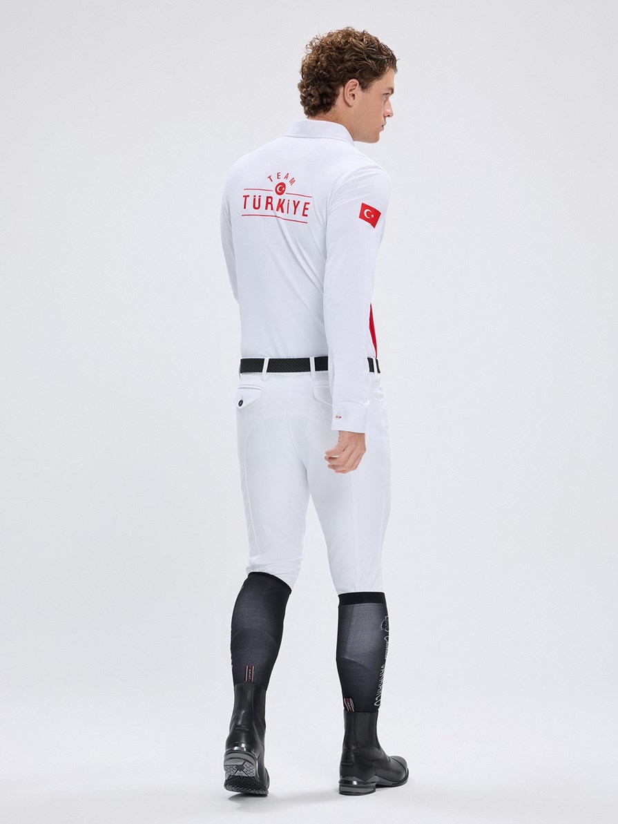 PAOLO-TBF WHITE/RED MEN'S COMPETITION POLO LONG SLEEVE X TEAM TÜRKİYE 