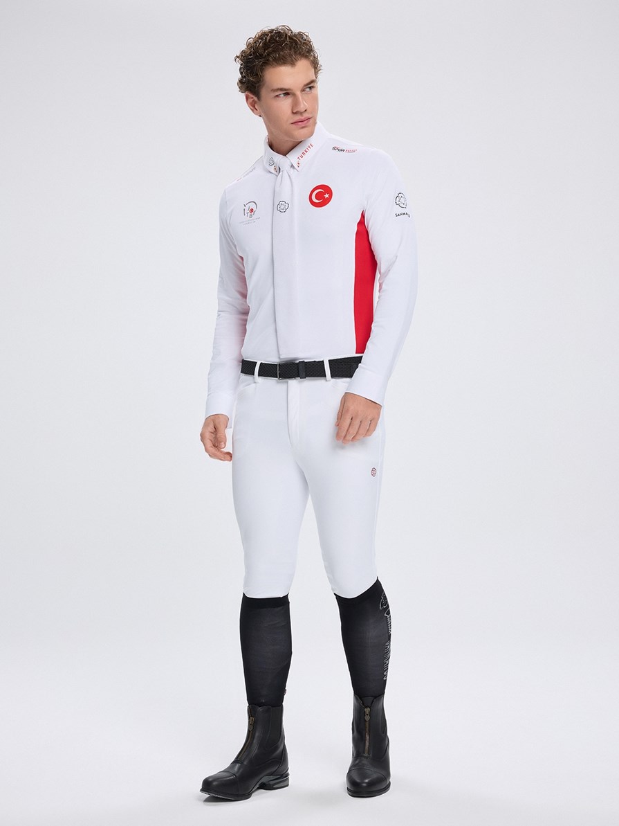 PAOLO-TBF WHITE/RED MEN'S COMPETITION POLO LONG SLEEVE X TEAM TÜRKİYE 