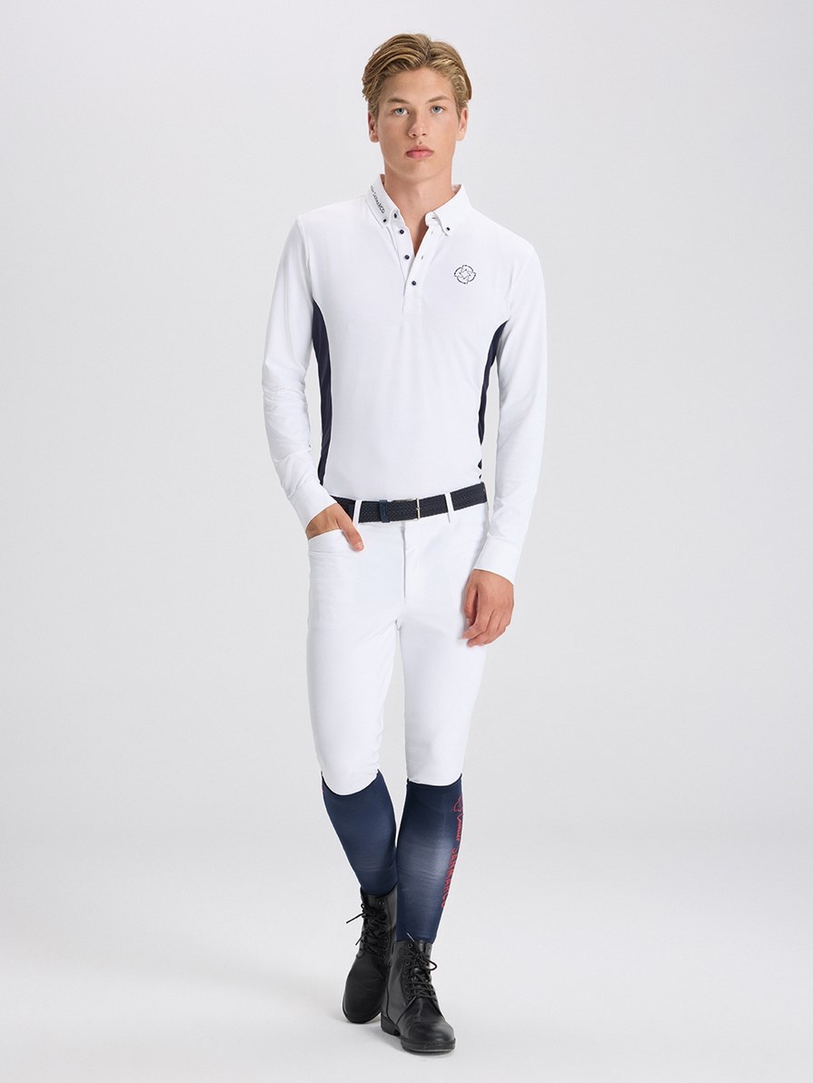 PAOLO WHITE/NAVY POLO DA CONCORSO UOMO MANICA LUNGA