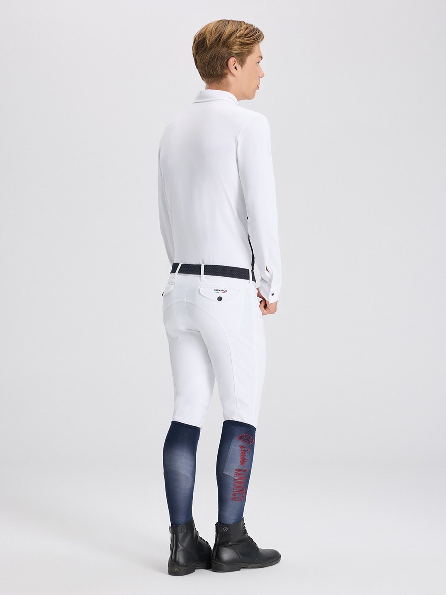PAOLO WHITE/NAVY POLO DA CONCORSO UOMO MANICA LUNGA
