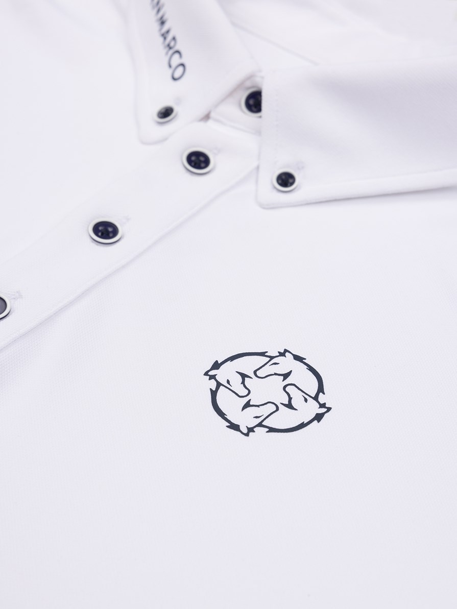 PAOLO WHITE/NAVY MEN'S COMPETITION POLO LONG SLEEVE