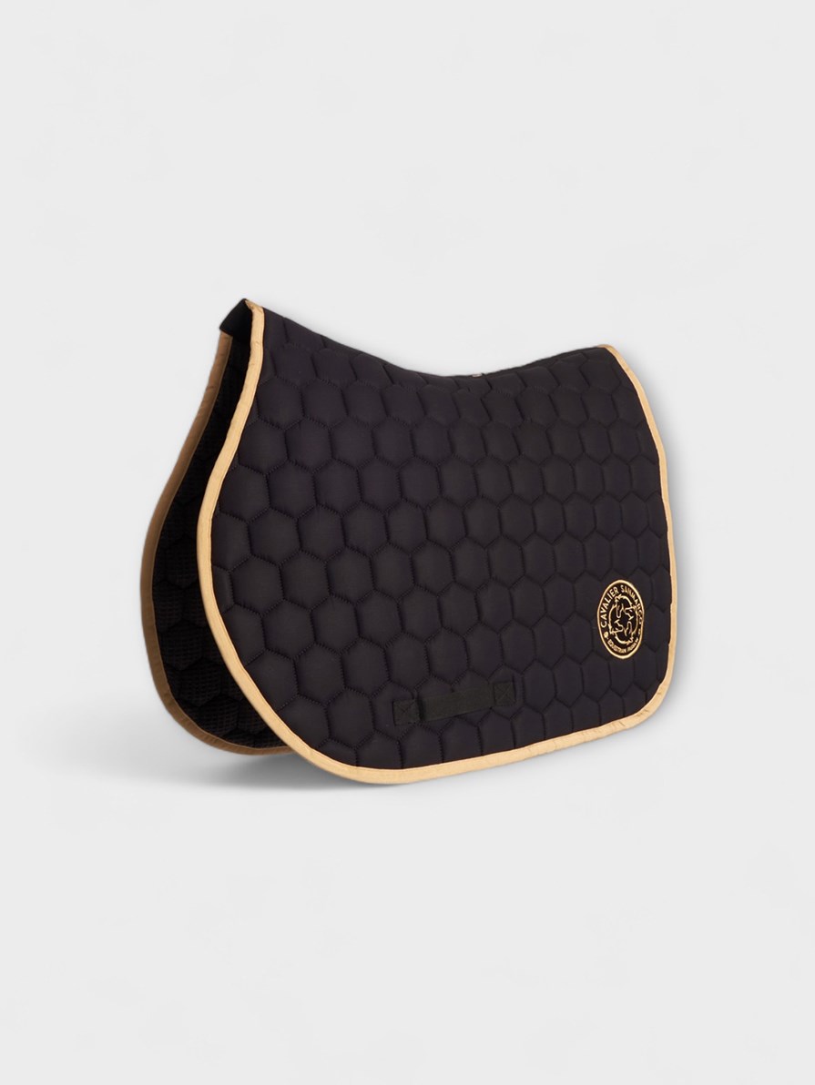 PARIS BLACK/GOLD HONEYCOMB SADDLE PAD