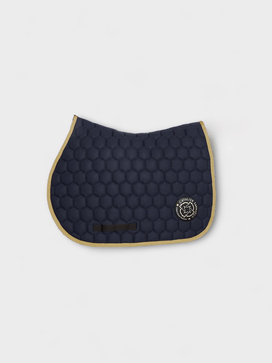 PARIS NAVY/GOLD HONEYCOMB SADDLE PAD 