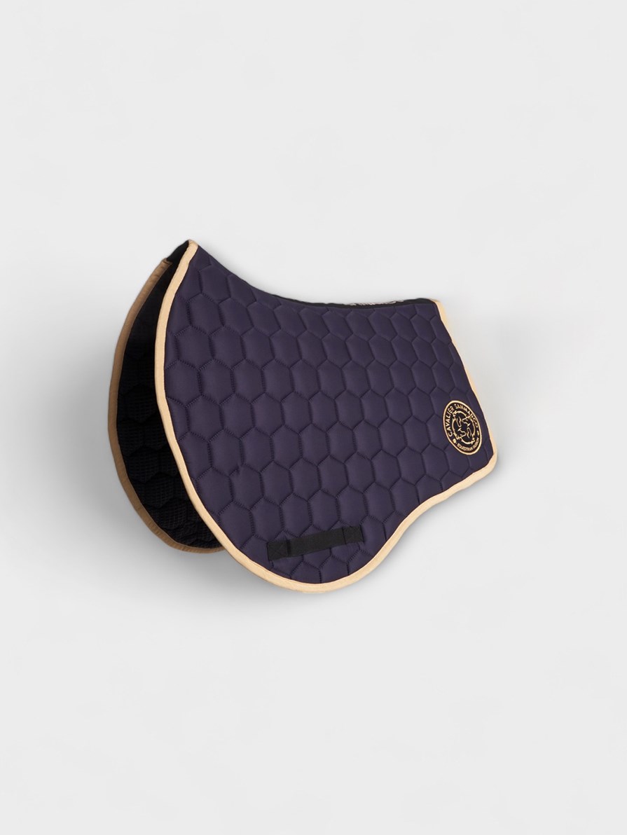 PARIS-P NAVY/GOLD PONY - HONEYCOMB SADDLEPAD