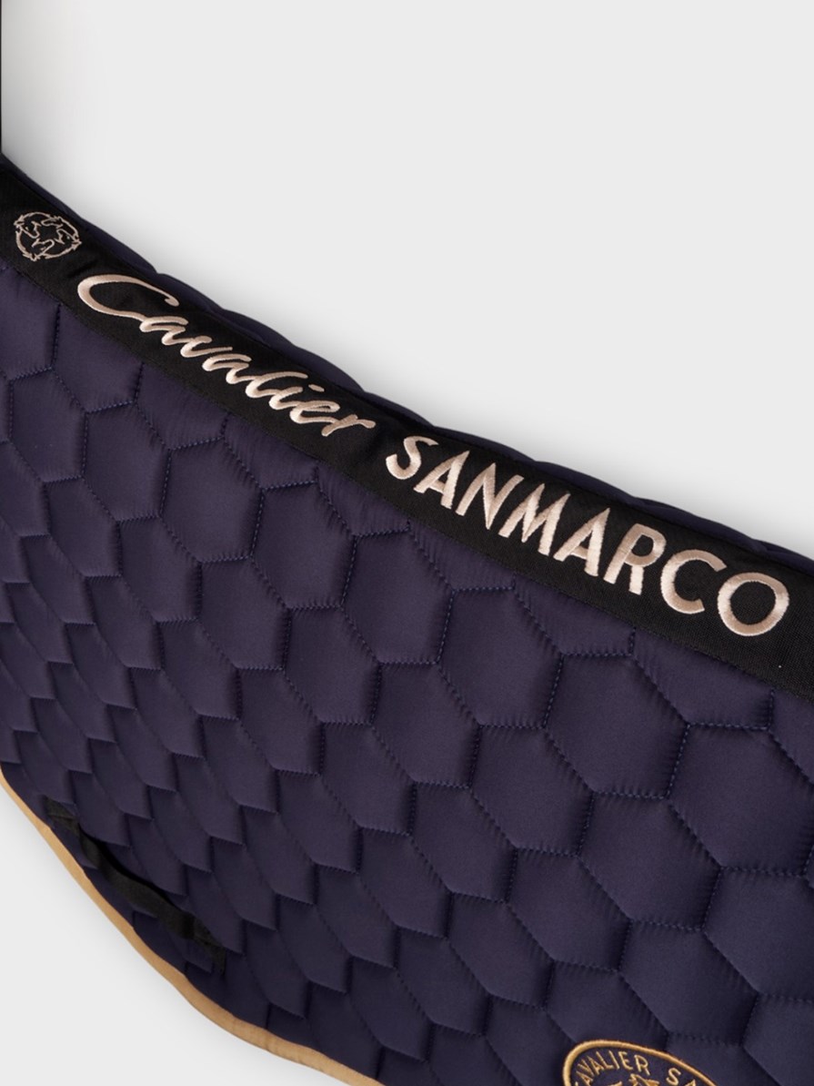PARIS-P NAVY/GOLD PONY - HONEYCOMB SADDLEPAD