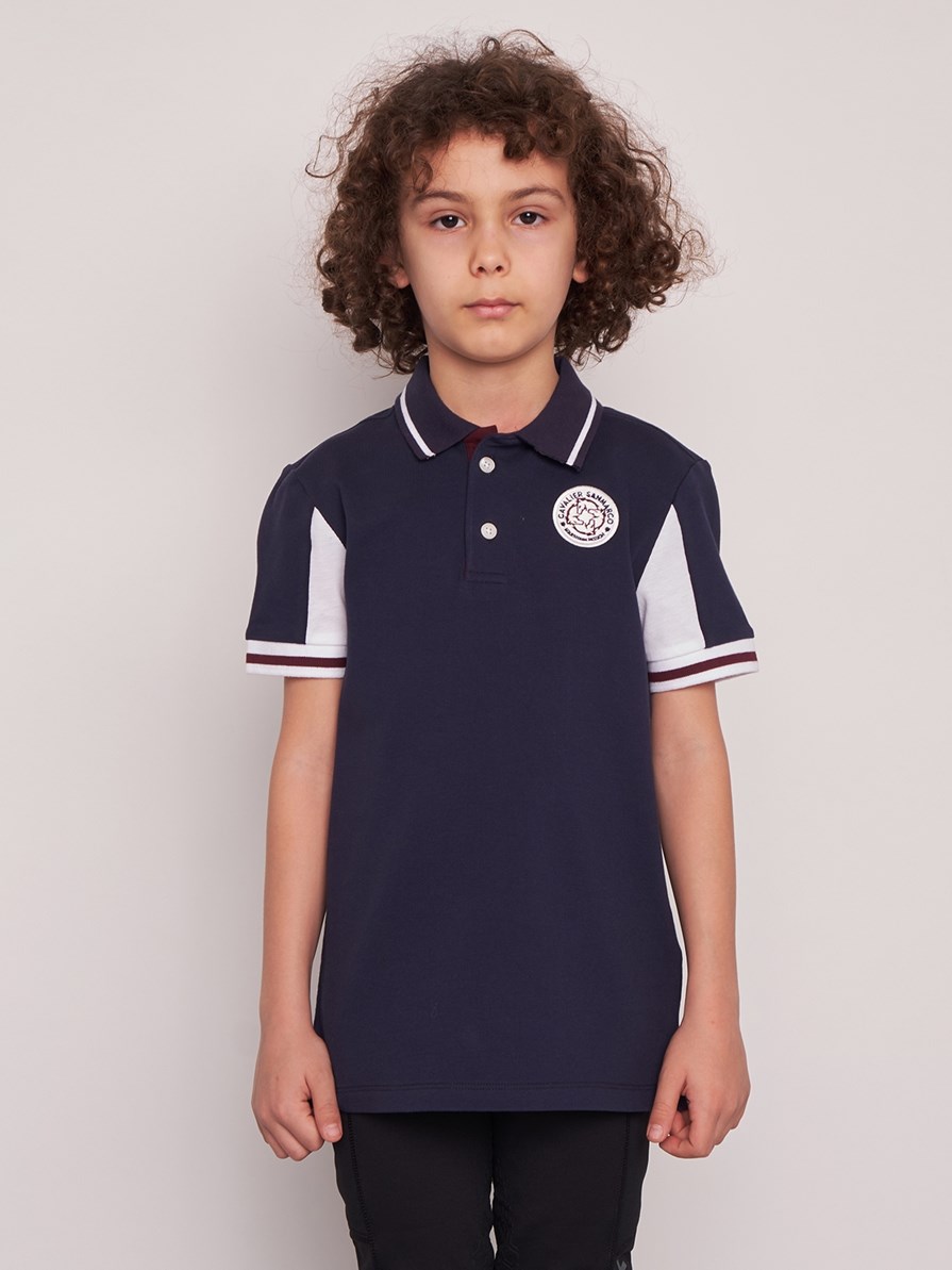 PINE VALLEY NAVY/WHITE BOY'S SOFT TRAINING POLO SHORT SLEEVE