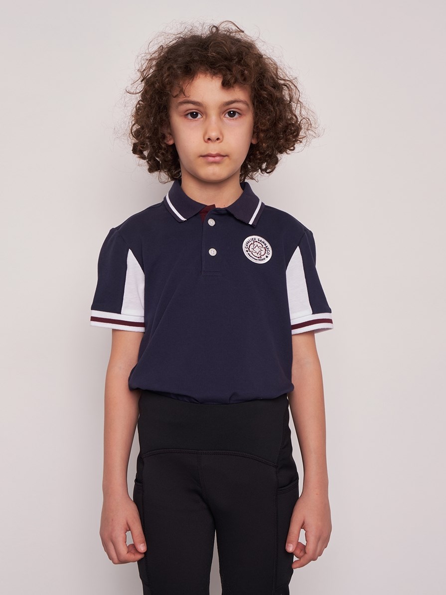 PINE VALLEY NAVY/WHITE BOY'S SOFT TRAINING POLO SHORT SLEEVE