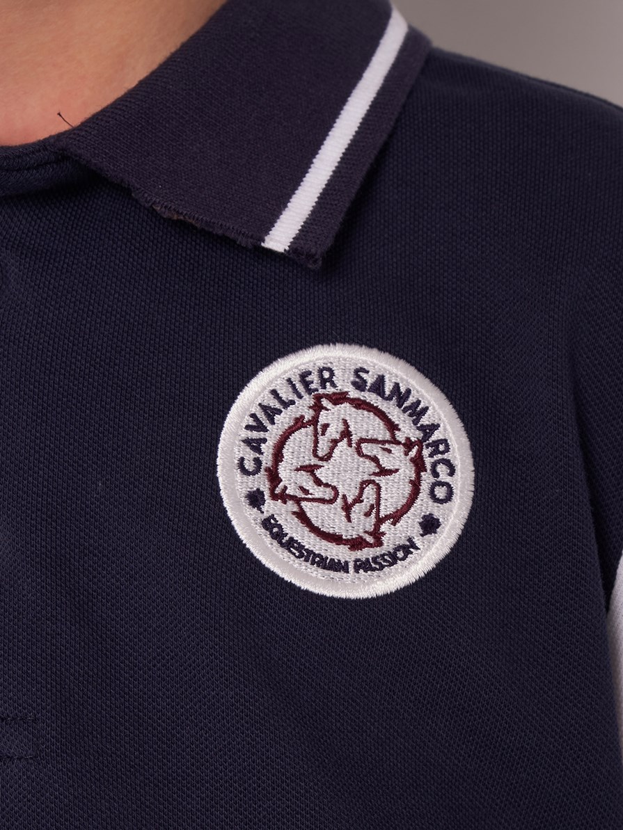 PINE VALLEY NAVY/WHITE BOY'S SOFT TRAINING POLO SHORT SLEEVE