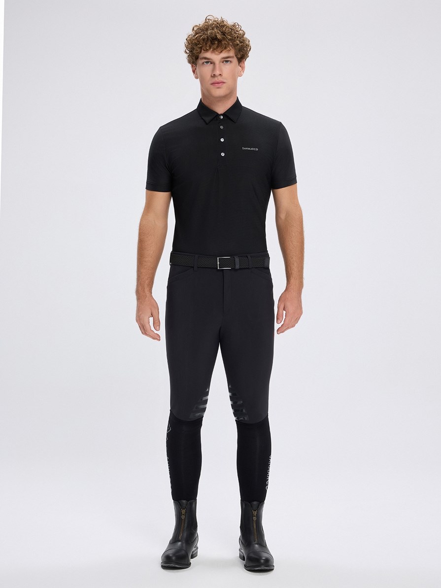 PORTOFINO BLACK MEN'S TECH TRAINING POLO SHORT SLEEVE 