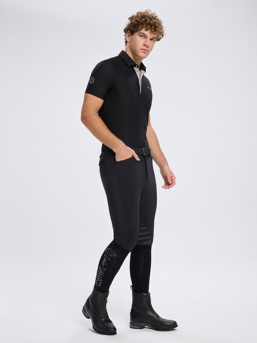 PORTOFINO BLACK MEN'S TECH TRAINING POLO SHORT SLEEVE 
