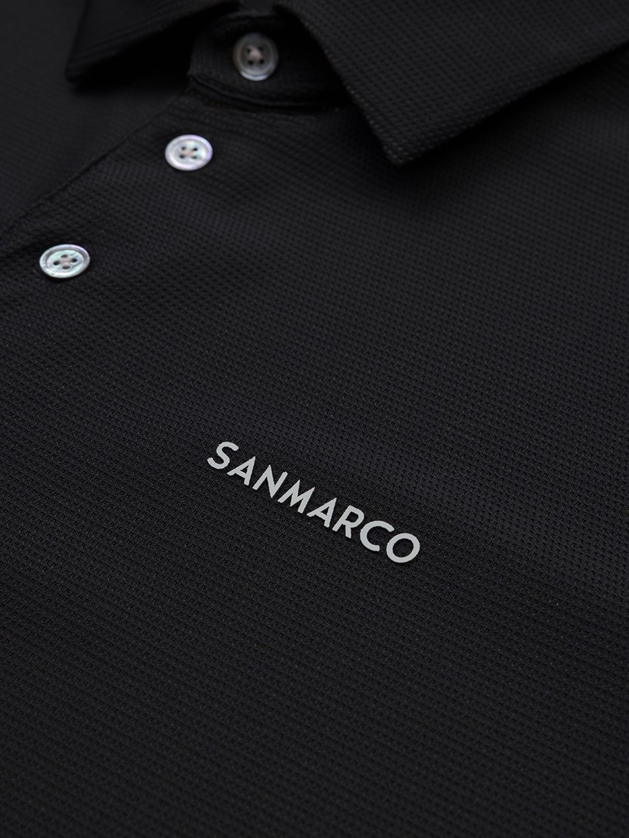 PORTOFINO BLACK MEN'S TECH TRAINING POLO SHORT SLEEVE 