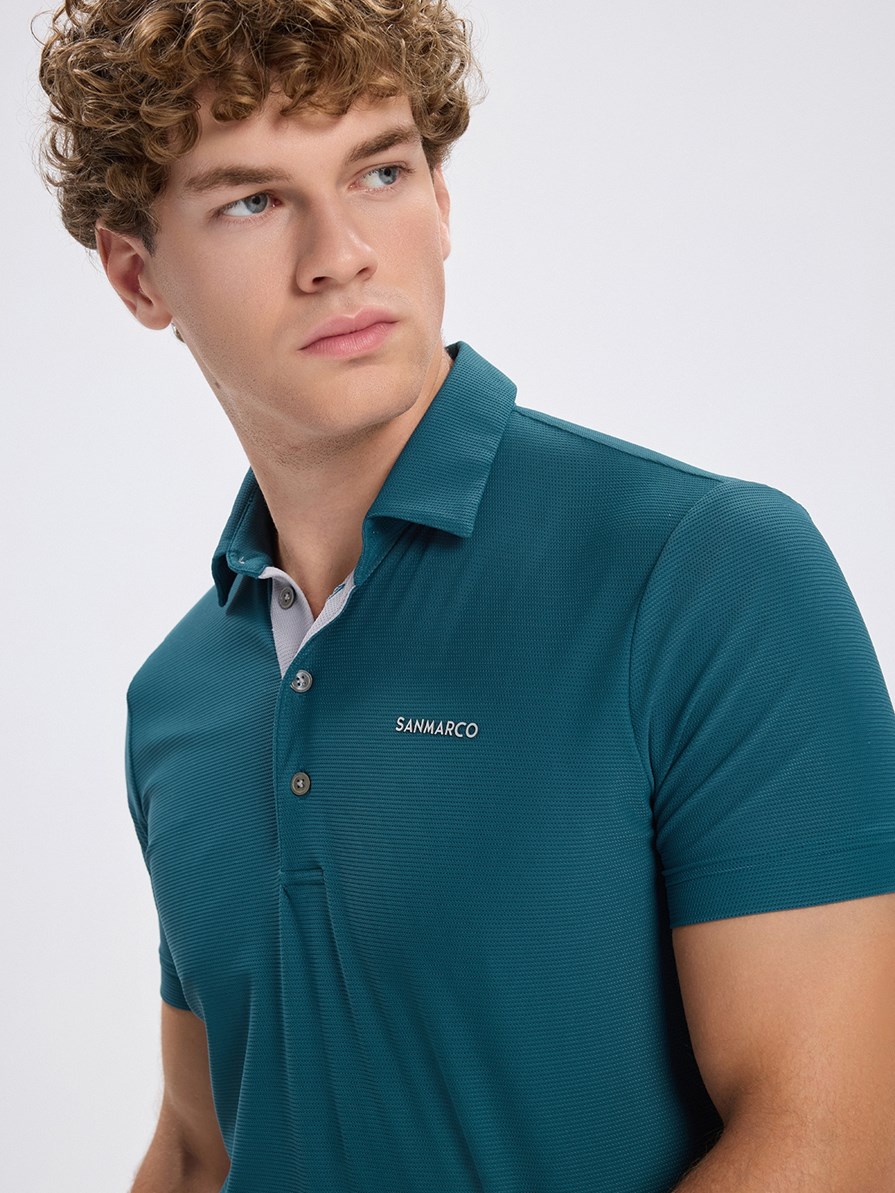 PORTOFINO EMERALD GREEN MEN'S TECH TRAINING POLO SHORT SLEEVE 