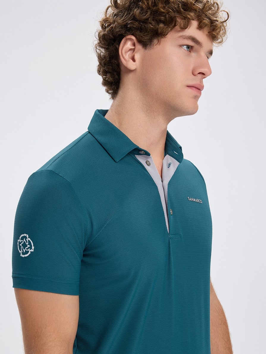 PORTOFINO EMERALD GREEN MEN'S TECH TRAINING POLO SHORT SLEEVE 