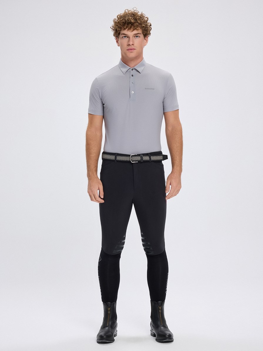PORTOFINO LIGHT GRAY MEN'S TECH TRAINING POLO SHORT SLEEVE 