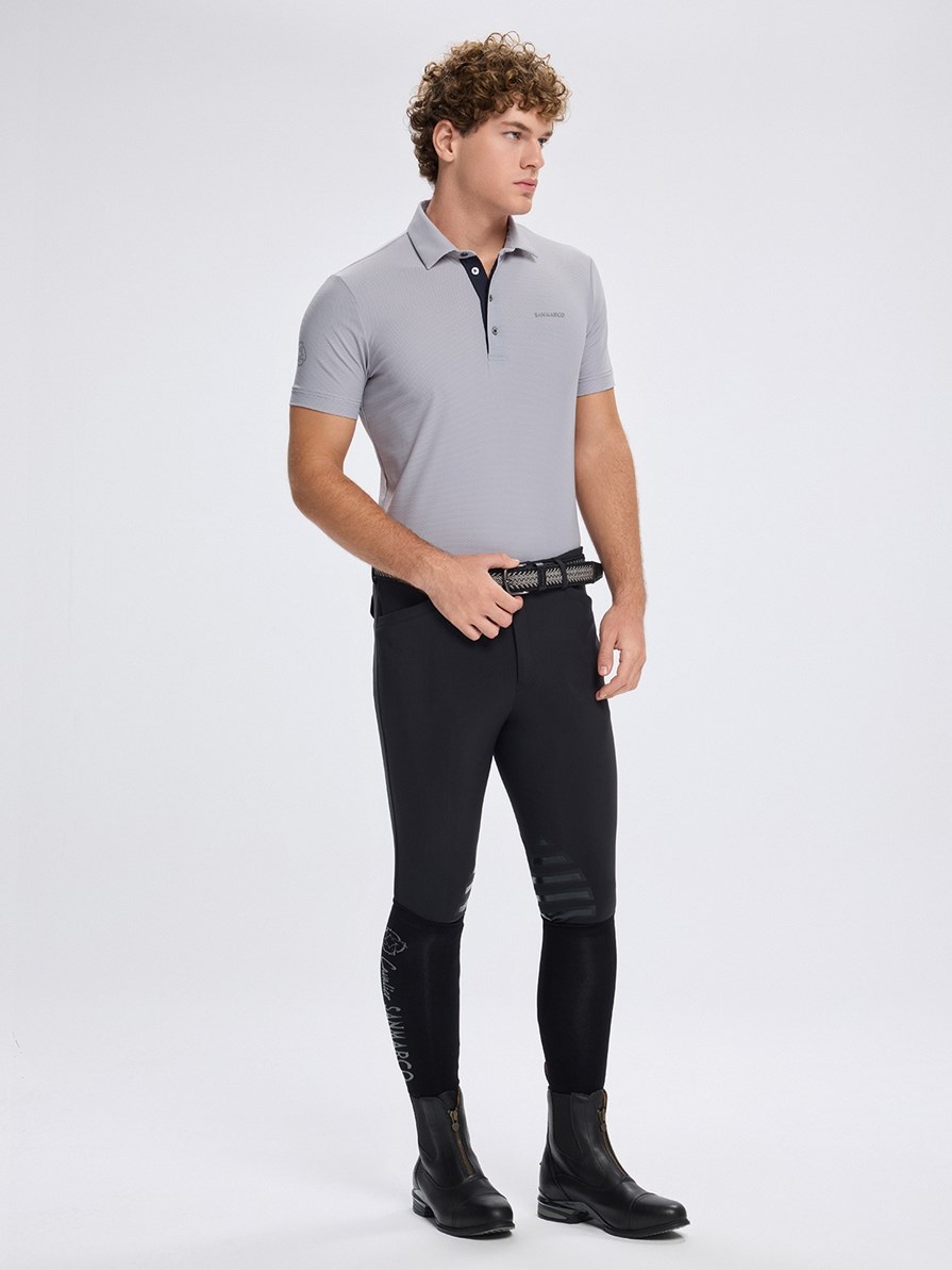PORTOFINO LIGHT GRAY MEN'S TECH TRAINING POLO SHORT SLEEVE 