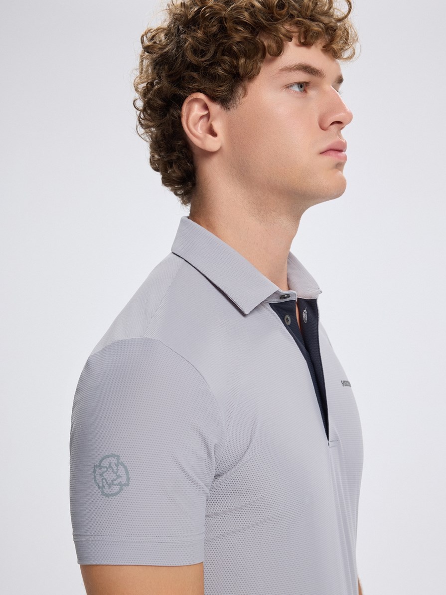PORTOFINO LIGHT GRAY MEN'S TECH TRAINING POLO SHORT SLEEVE 