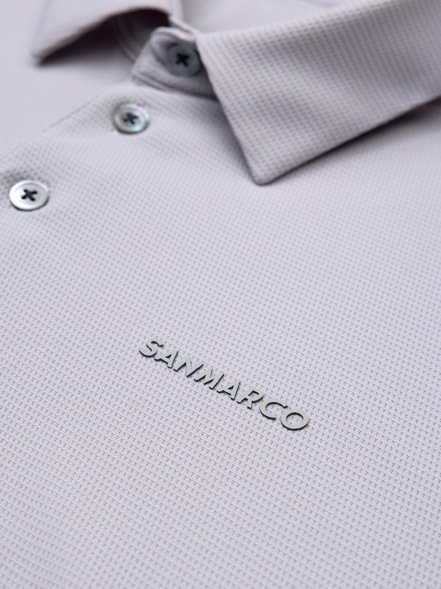 PORTOFINO LIGHT GRAY MEN'S TECH TRAINING POLO SHORT SLEEVE 