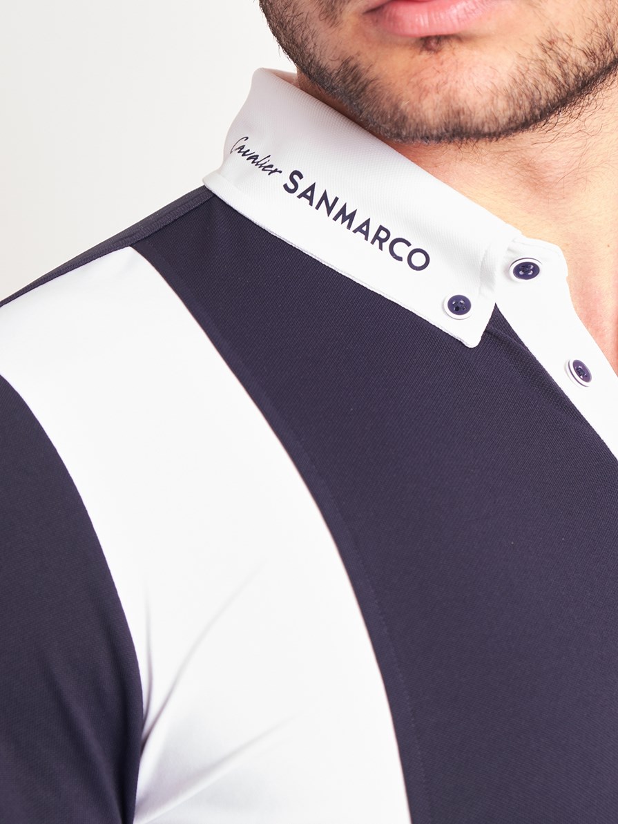 PRAGUE NAVY/WHITE MEN'S COMPETITION POLO LONG SLEEVE