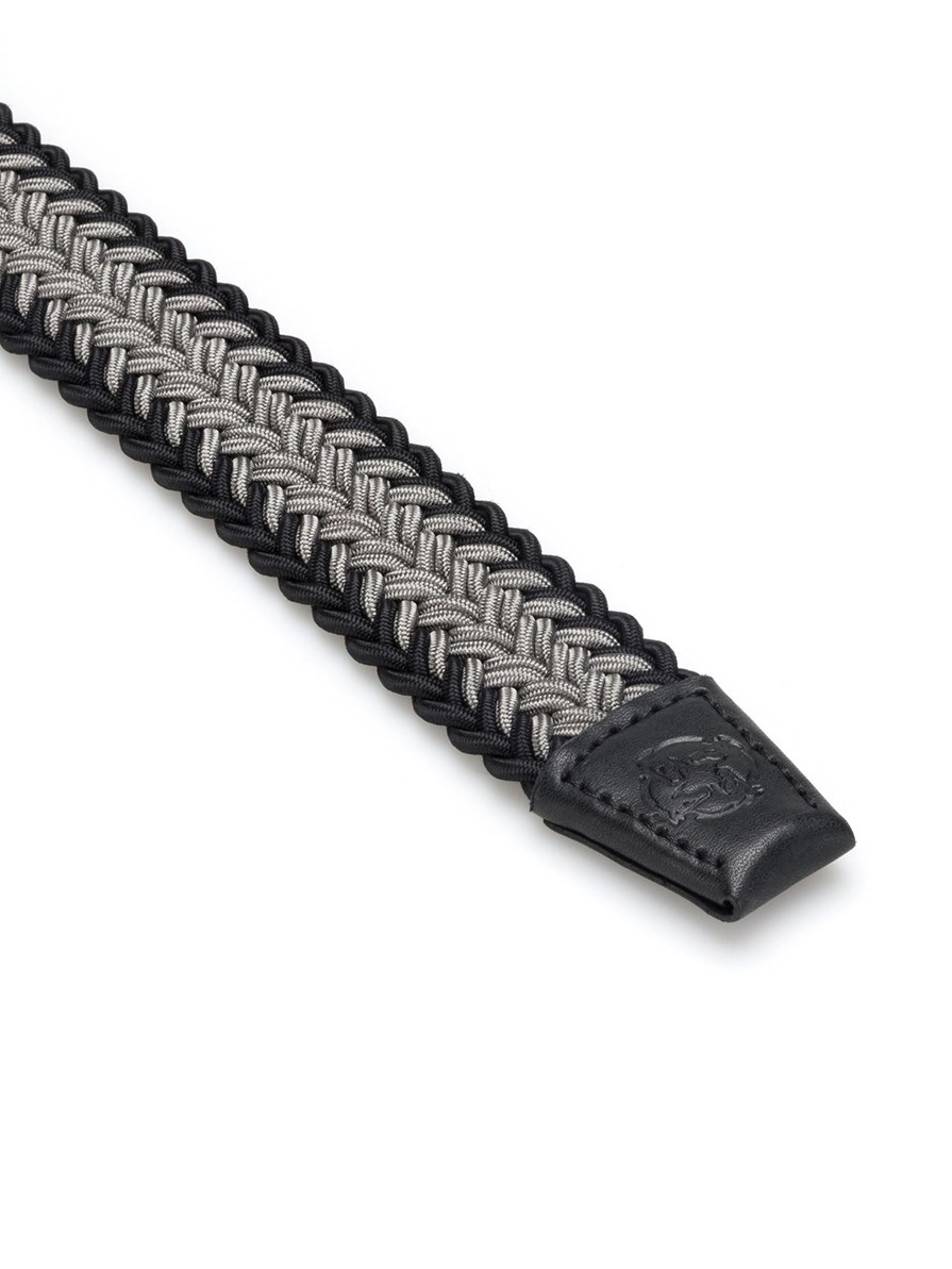 SANTIAGO GRAY/BLACK BRAIDED BELT 