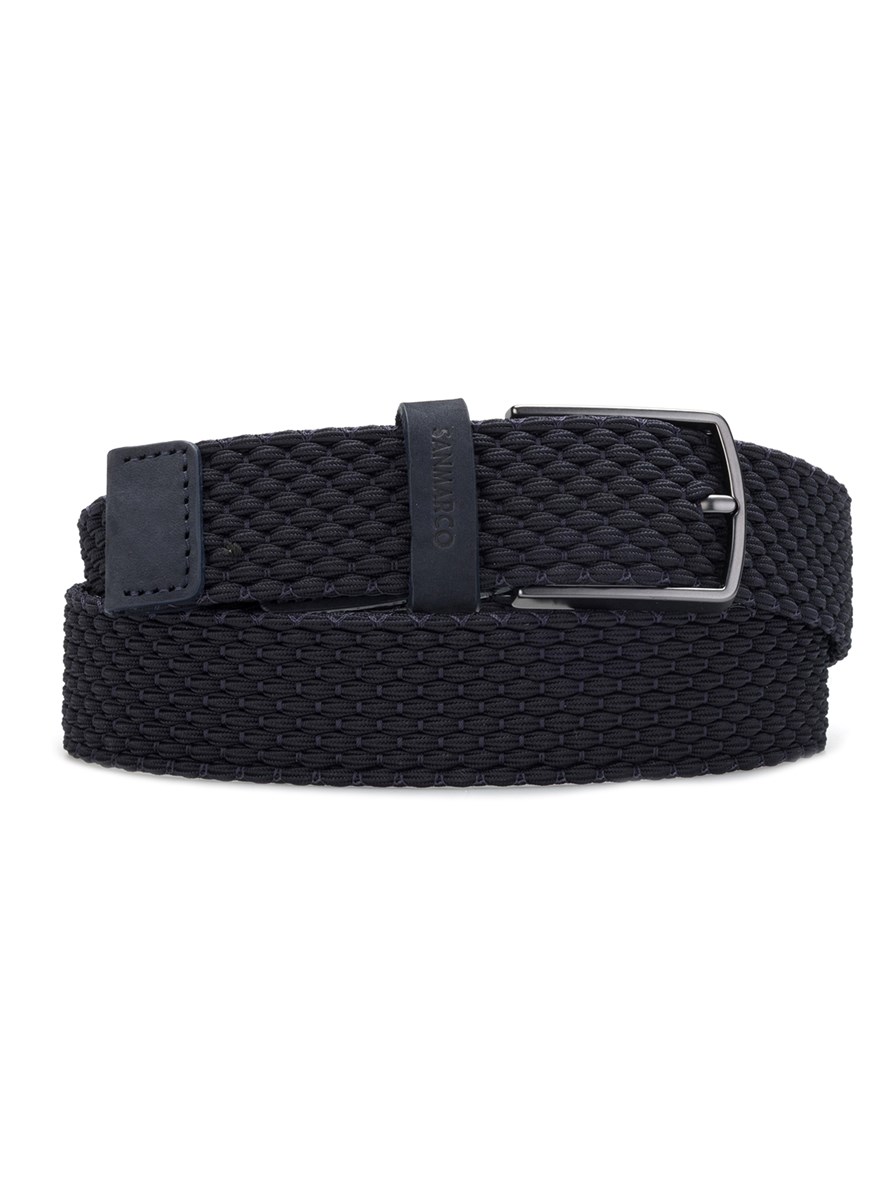 SANTINI NAVY BRAIDED BELT 