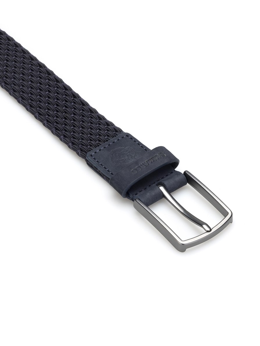 SANTINI NAVY BRAIDED BELT 