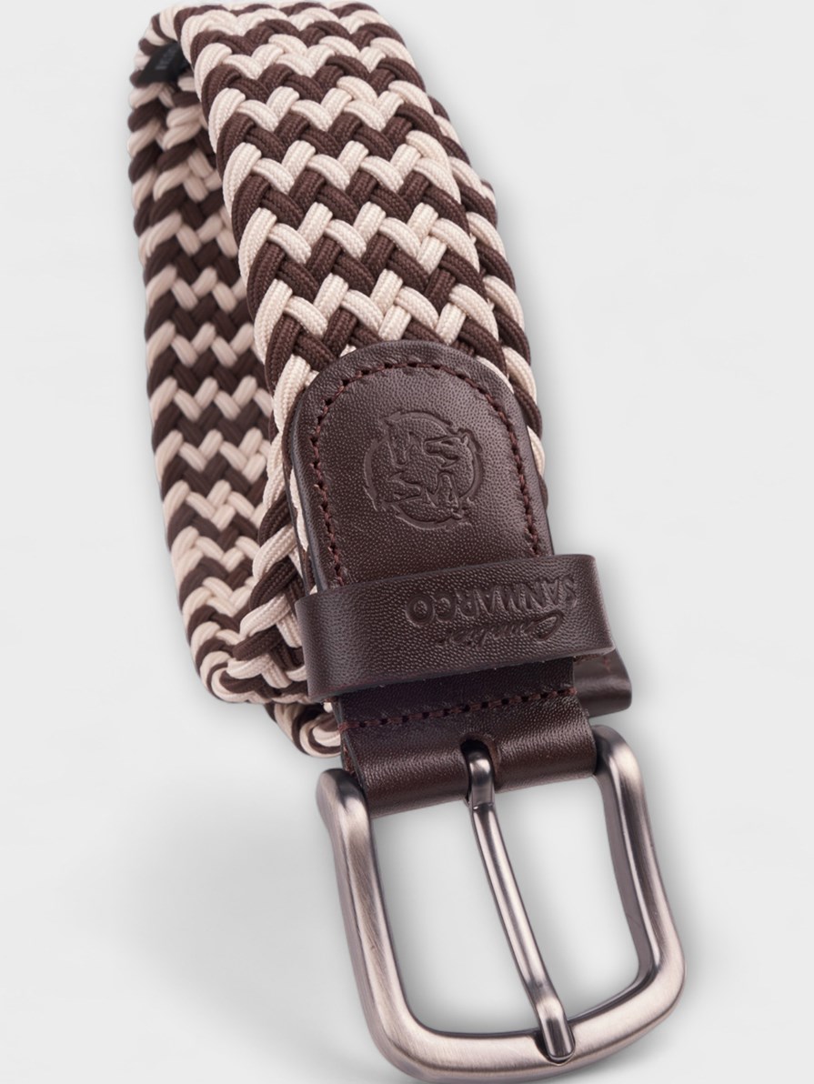 SANTORINI BEIGE/BROWN BRAIDED BELT 
