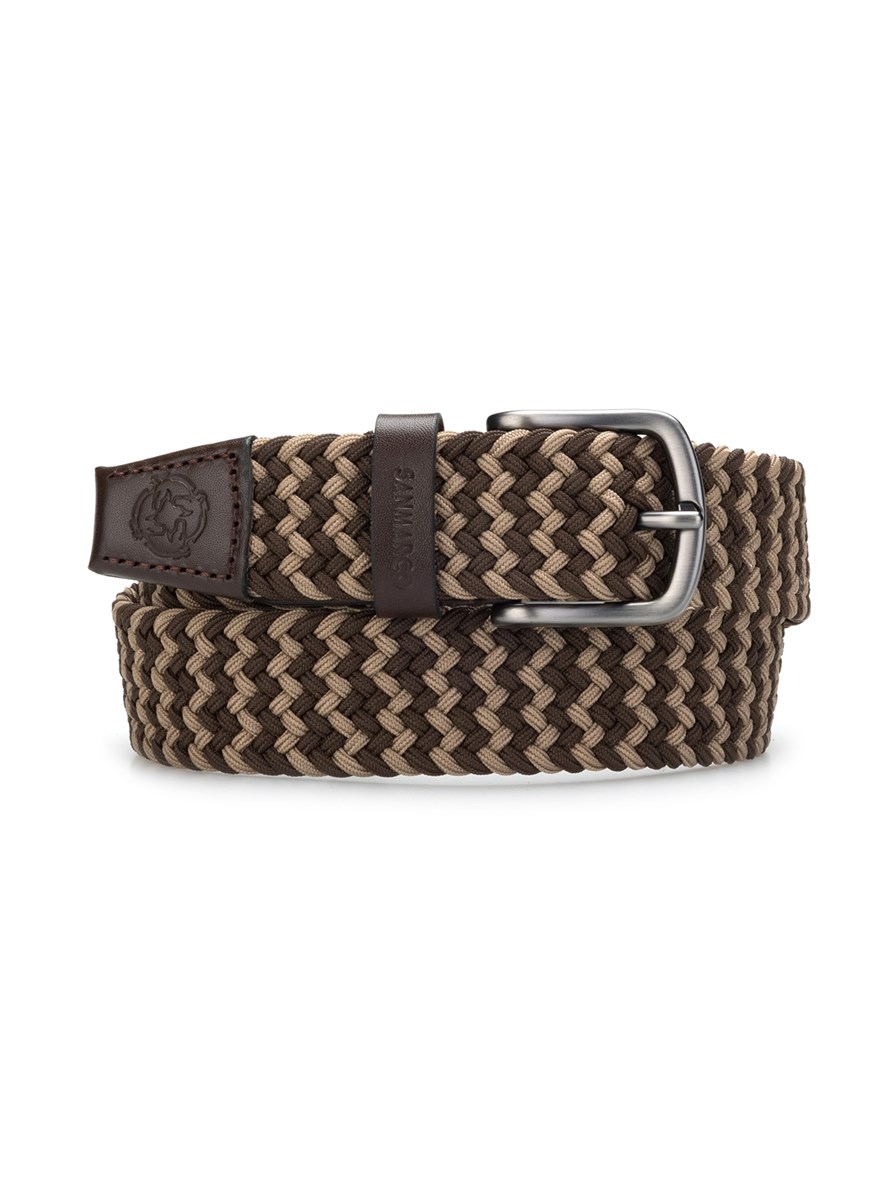 SANTORINI BEIGE/BROWN BRAIDED BELT 