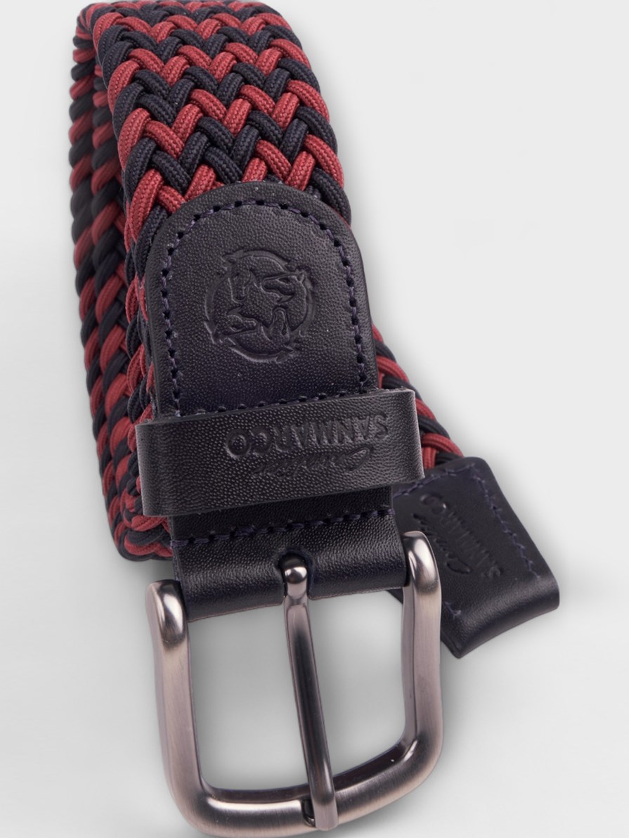 SANTORINI BORDEAUX/NAVY BRAIDED BELT 