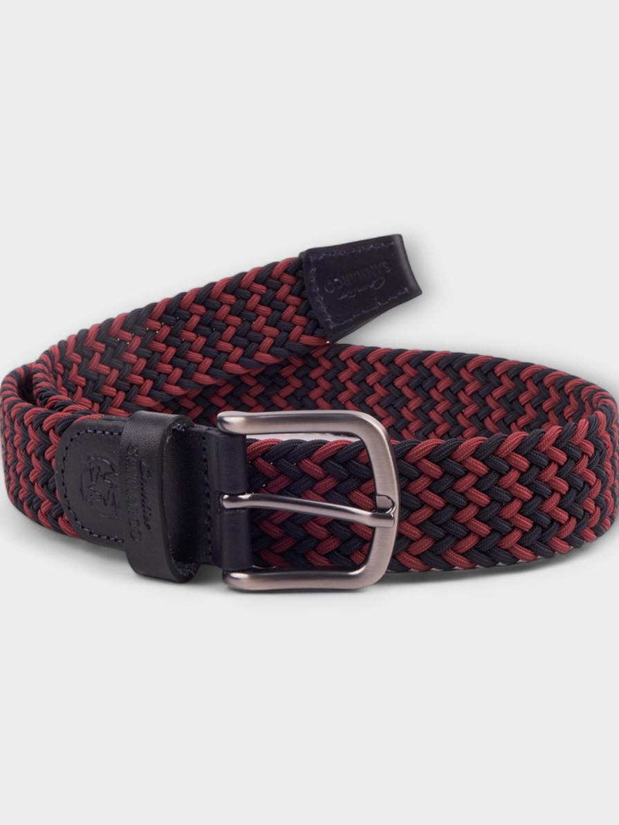 SANTORINI BORDEAUX/NAVY BRAIDED BELT 
