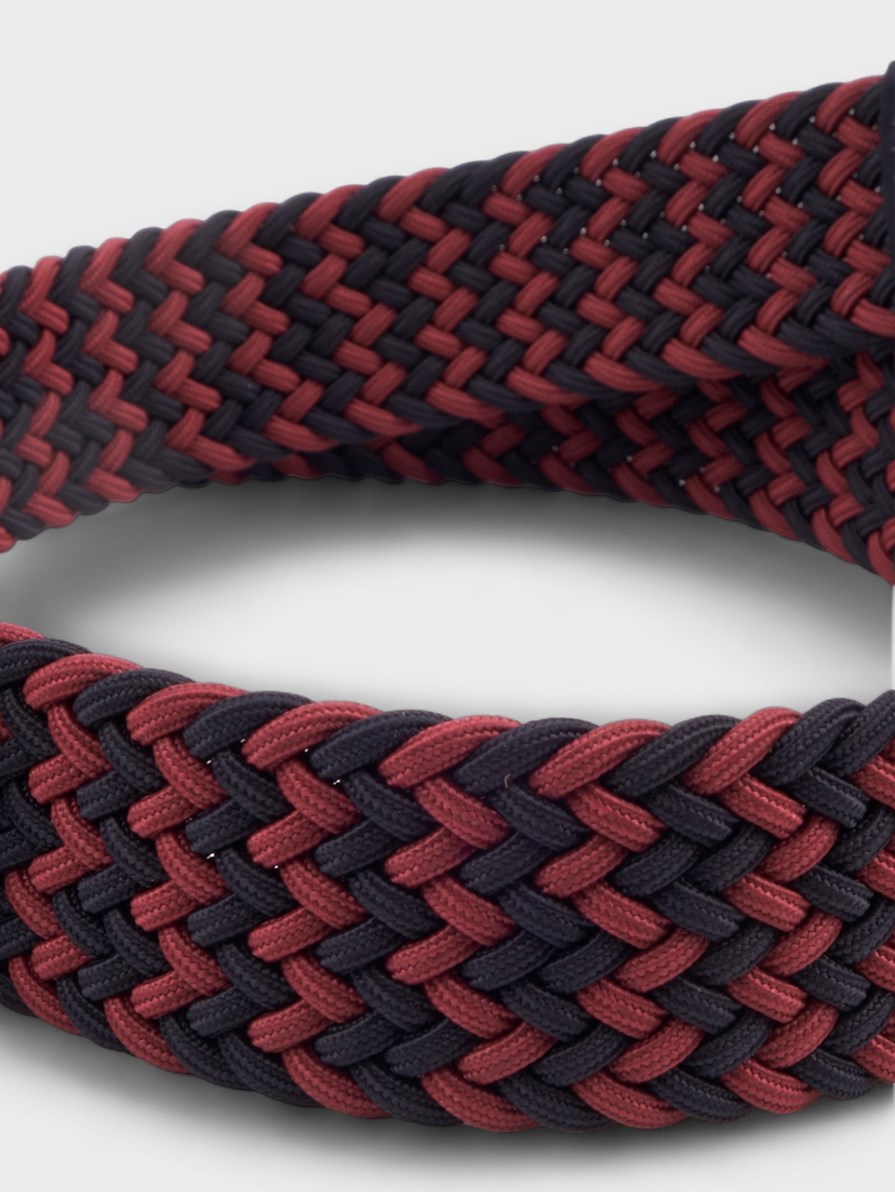 SANTORINI BORDEAUX/NAVY BRAIDED BELT 