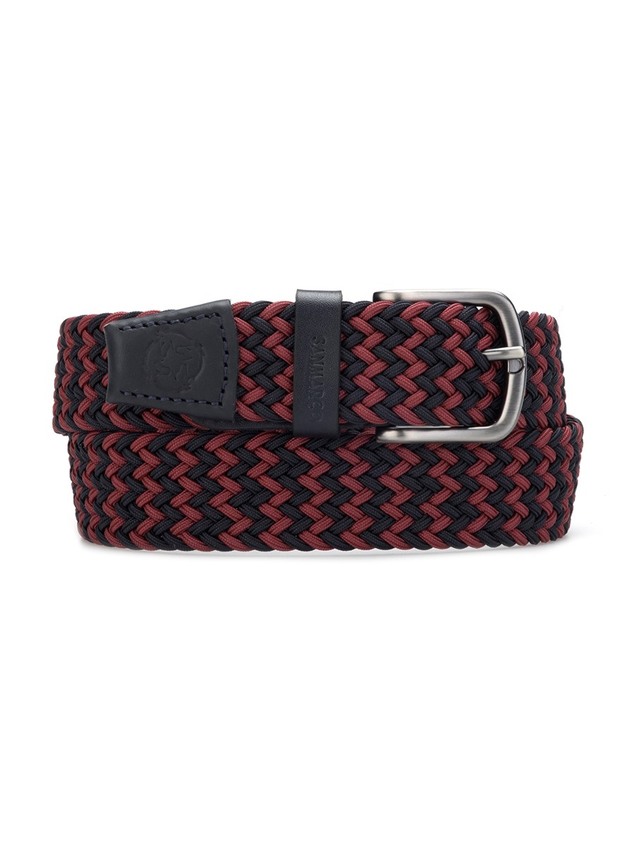 SANTORINI BORDEAUX/NAVY BRAIDED BELT 