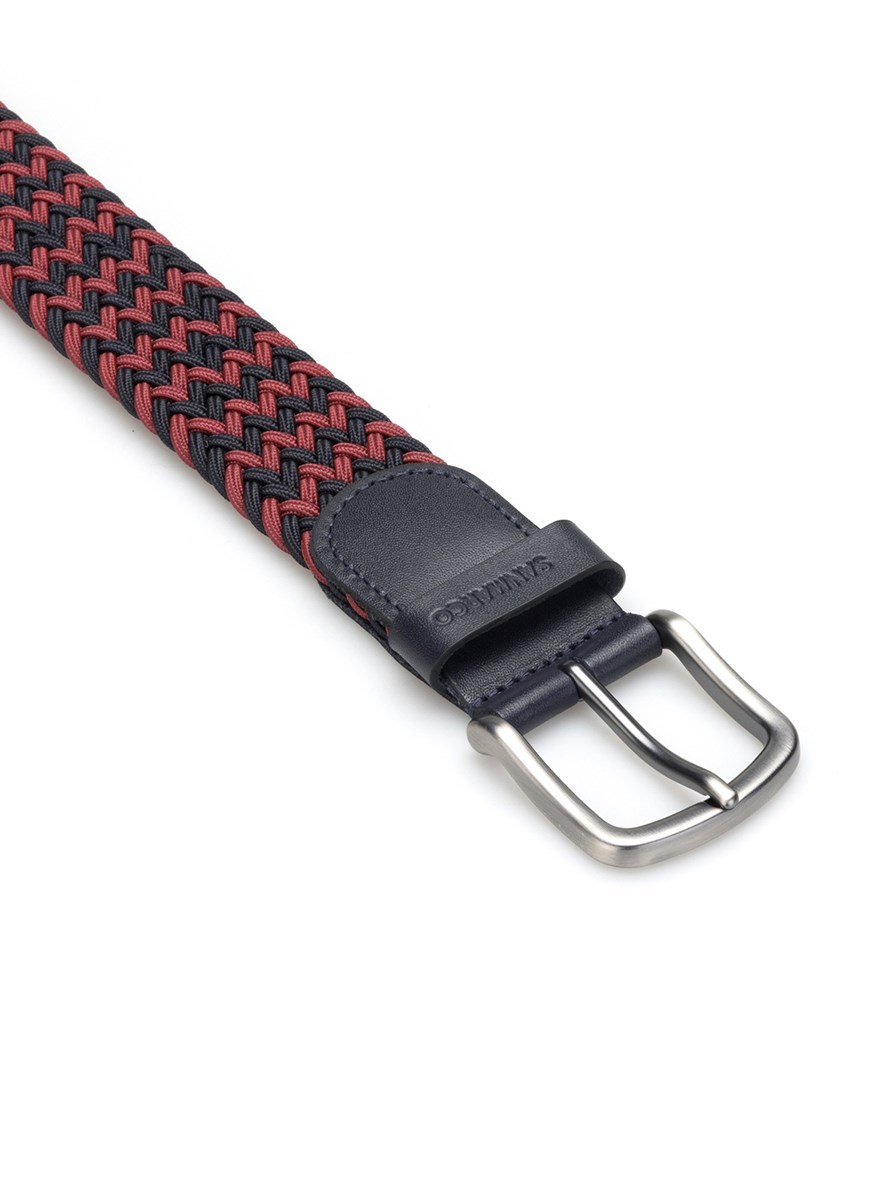 SANTORINI BORDEAUX/NAVY BRAIDED BELT 
