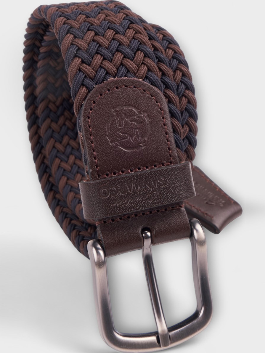 SANTORINI BROWN/NAVY BRAIDED BELT 