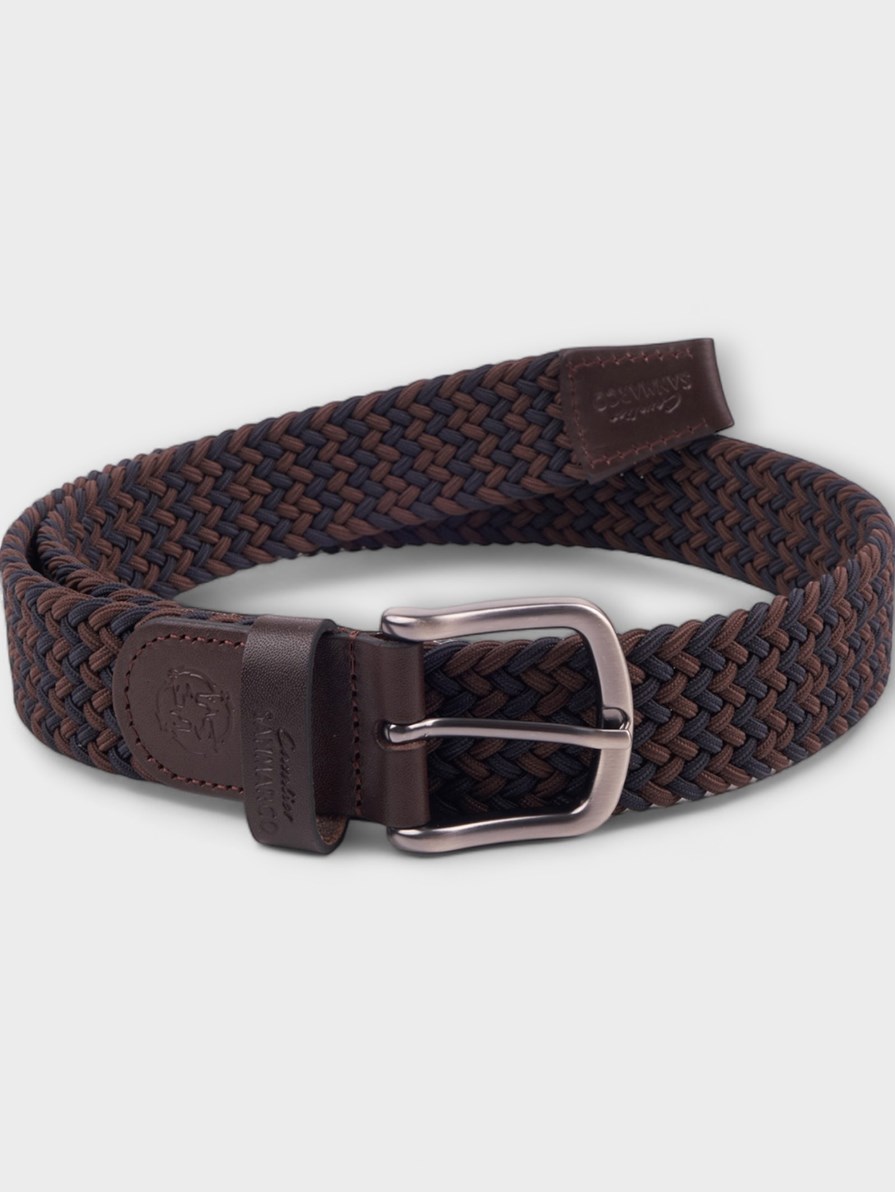 SANTORINI BROWN/NAVY BRAIDED BELT 