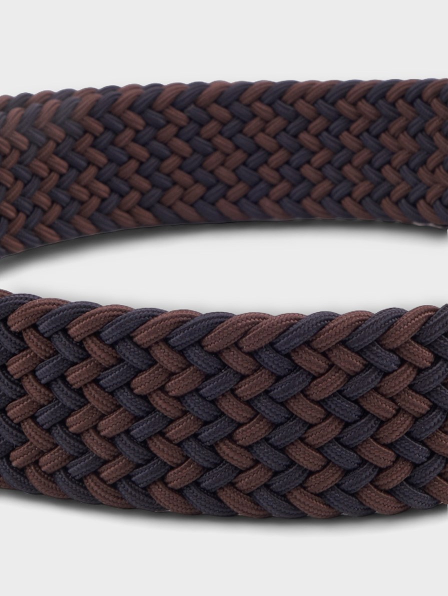 SANTORINI BROWN/NAVY BRAIDED BELT 
